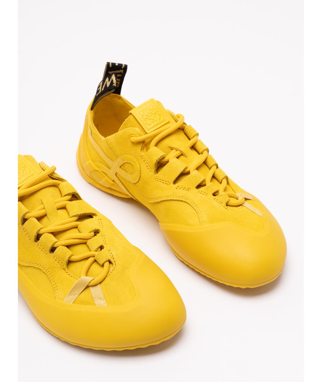 LOEWE Желтые кожаные кроссовки, фото 4