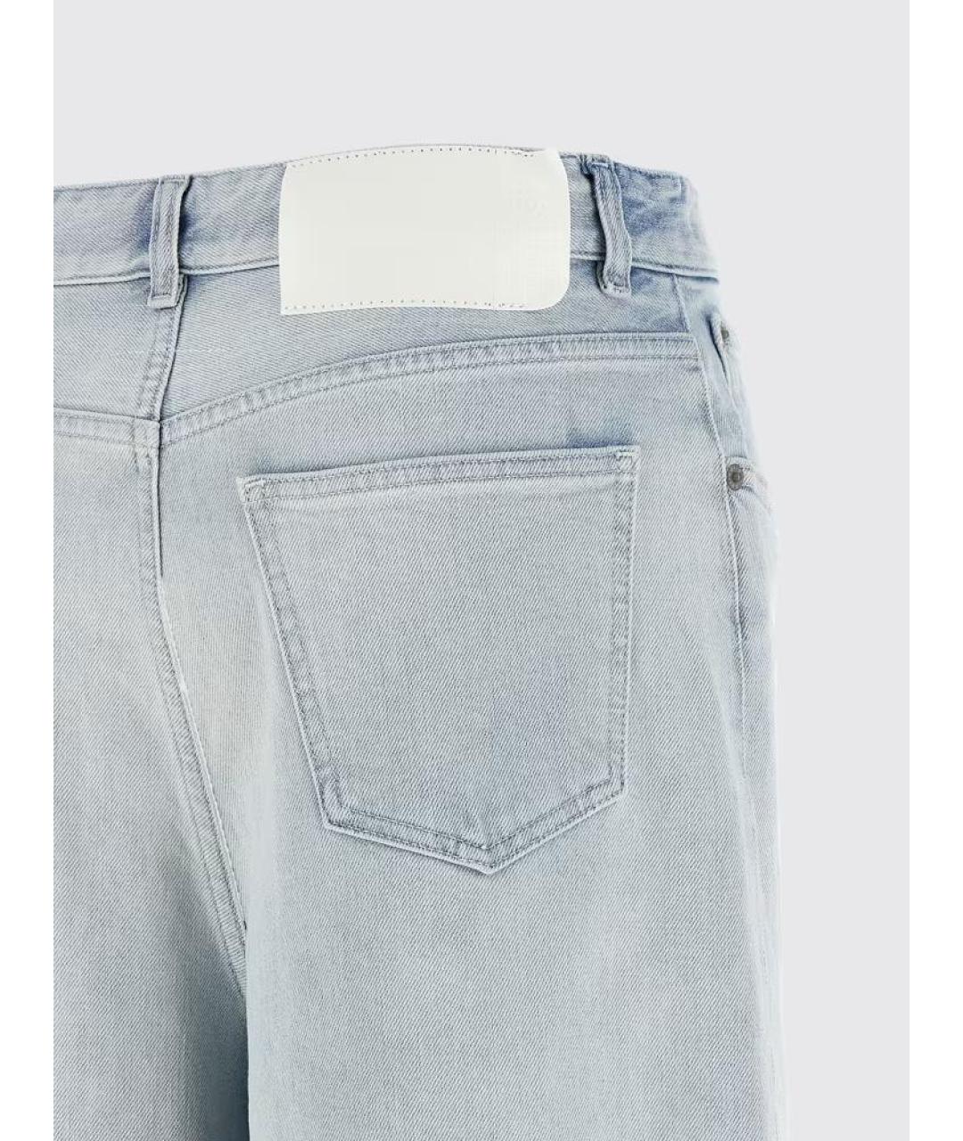 MM6 MAISON MARGIELA Голубые хлопковые прямые джинсы, фото 3