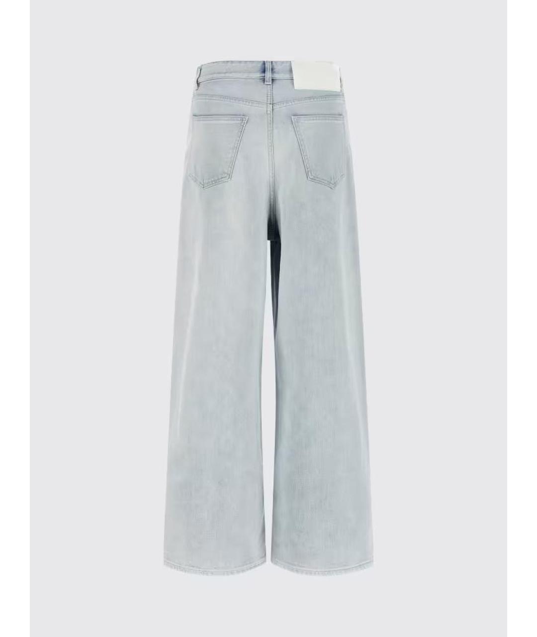 MM6 MAISON MARGIELA Голубые хлопковые прямые джинсы, фото 2