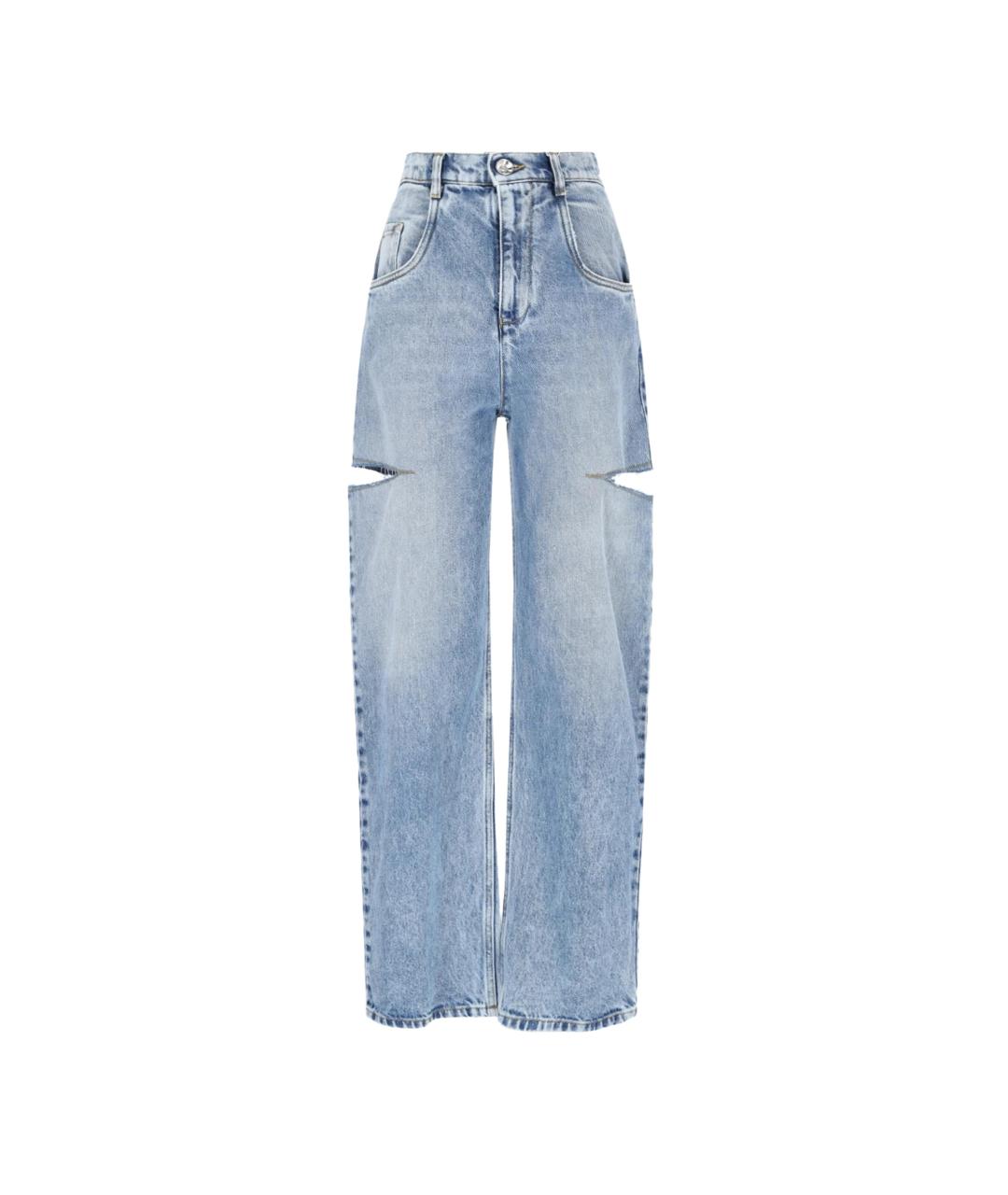 MAISON MARGIELA Голубые хлопковые прямые джинсы, фото 1