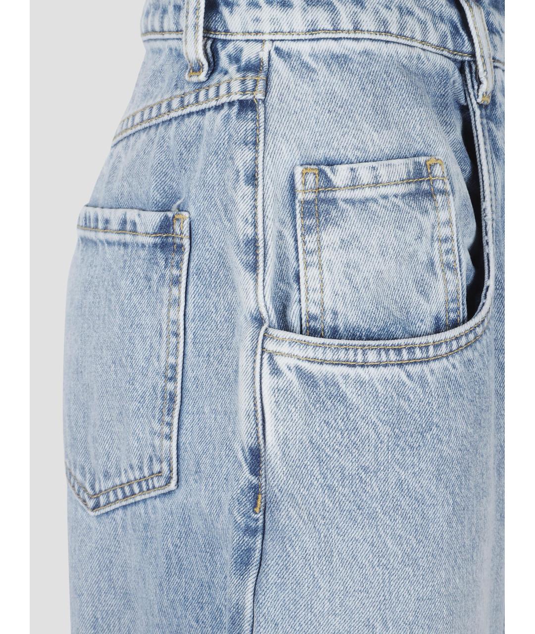 MAISON MARGIELA Голубые хлопковые прямые джинсы, фото 3