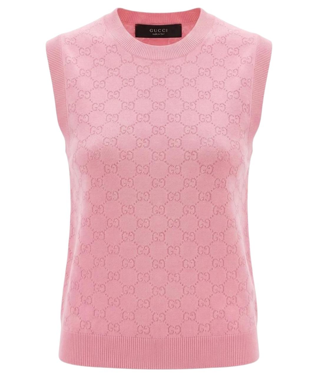 GUCCI Розовый вискозный джемпер / свитер, фото 1