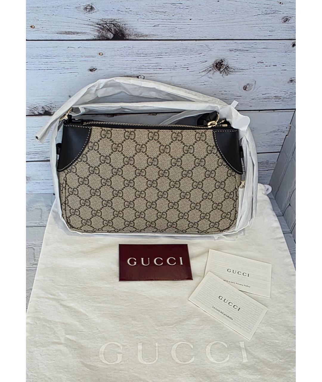 GUCCI Черная кожаная сумка через плечо, фото 8