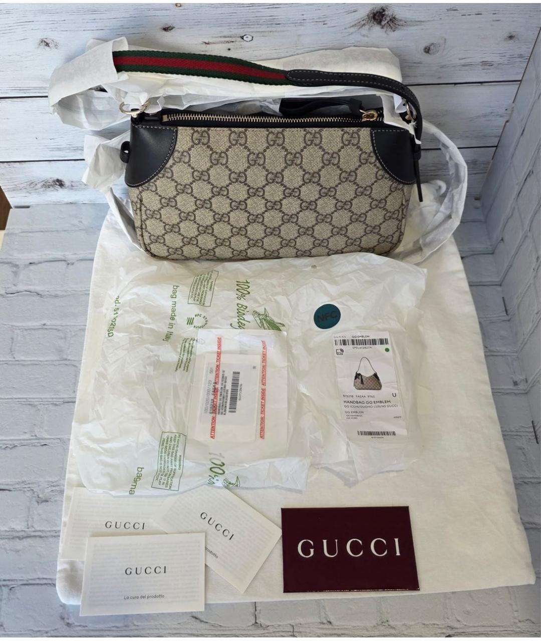 GUCCI Черная кожаная сумка через плечо, фото 4