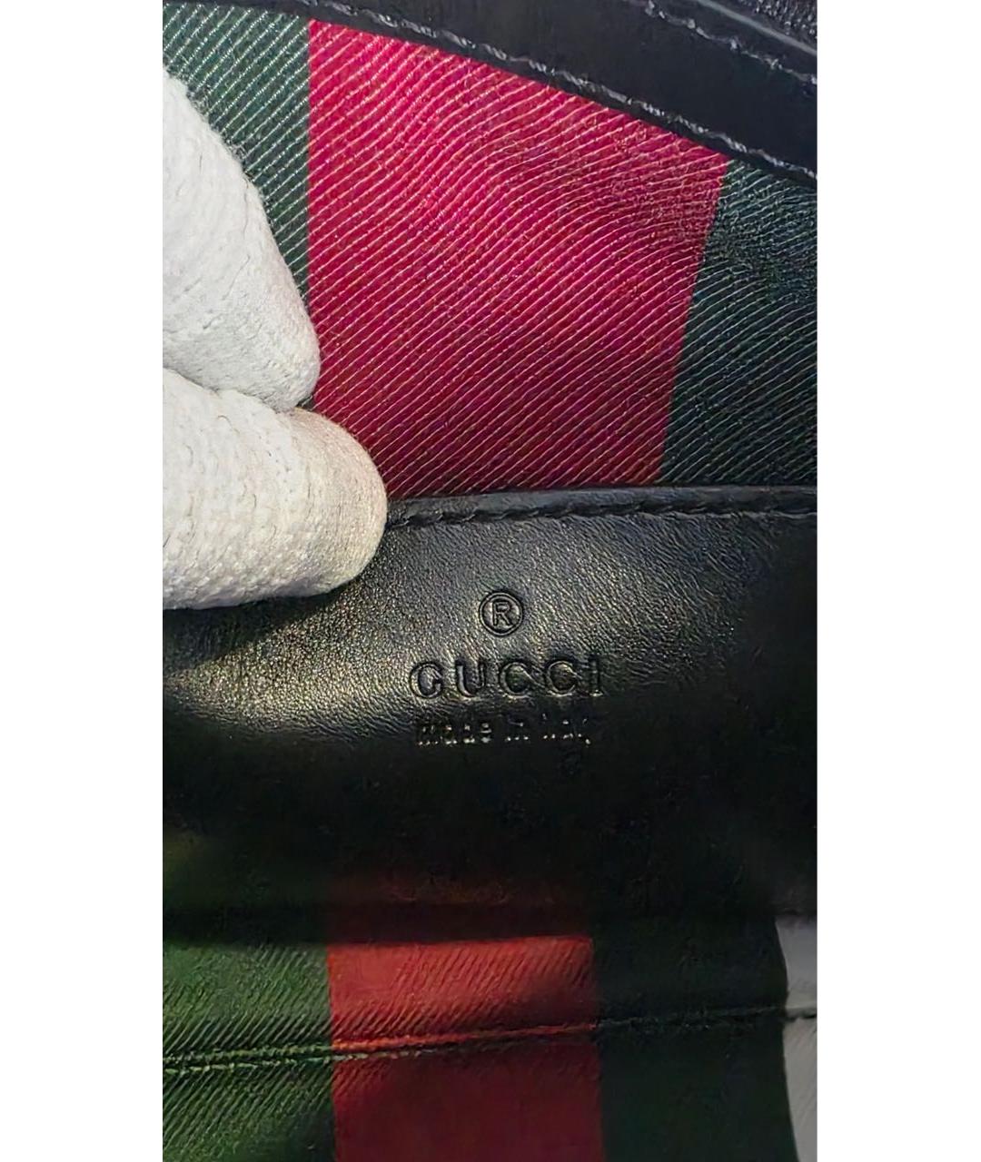 GUCCI Черная кожаная сумка через плечо, фото 5