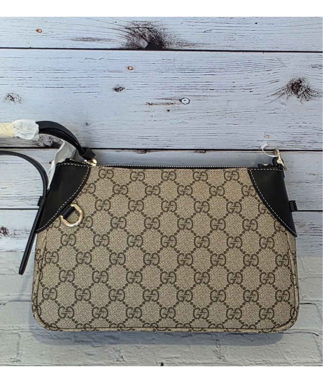 GUCCI Черная кожаная сумка через плечо, фото 7