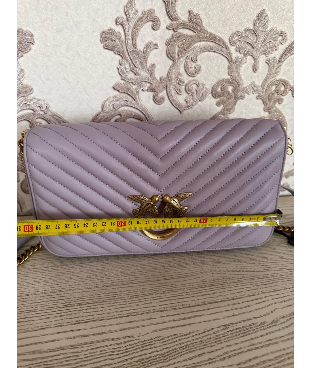 PINKO Фиолетовая кожаная сумка через плечо, фото 5