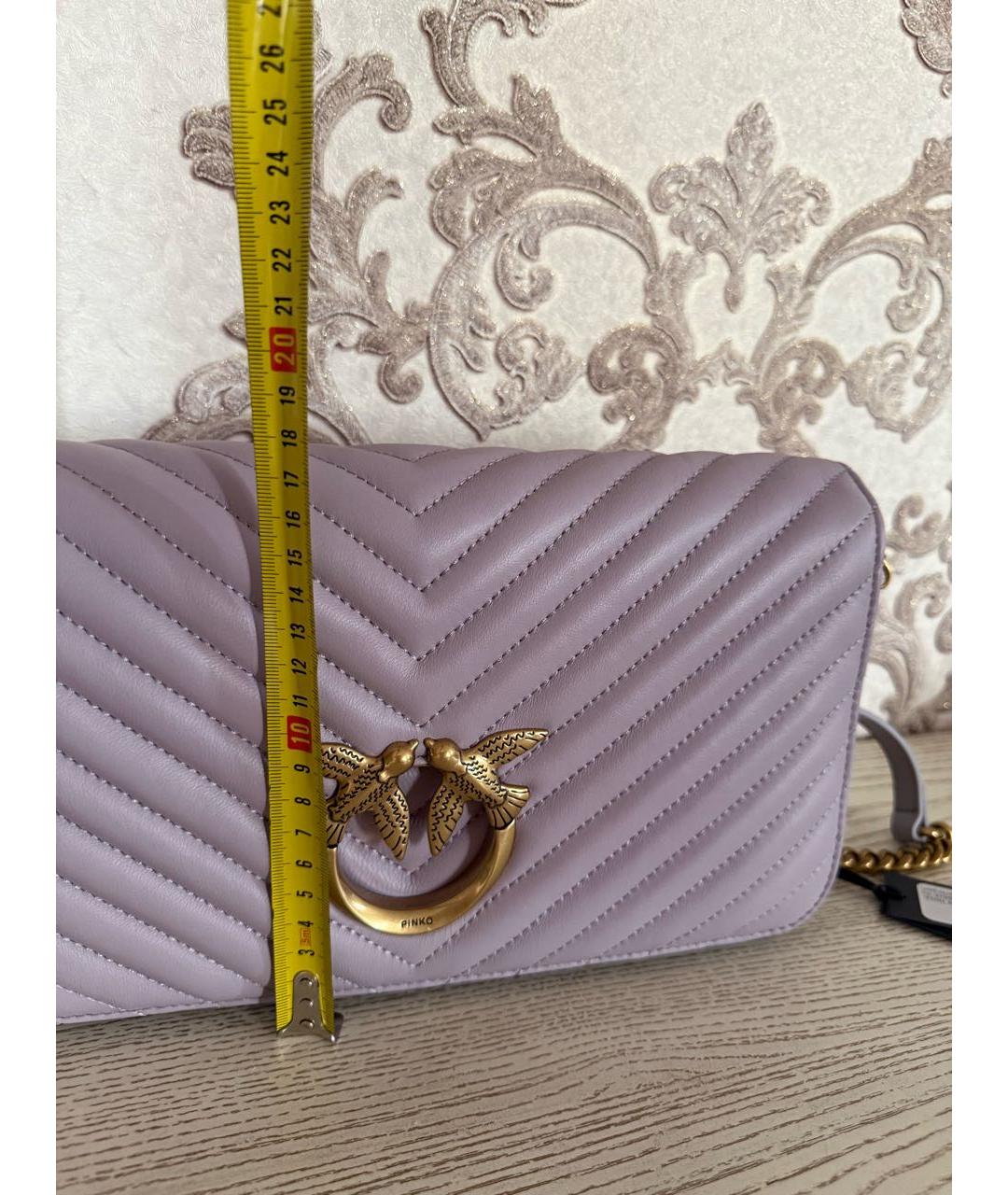 PINKO Фиолетовая кожаная сумка через плечо, фото 6