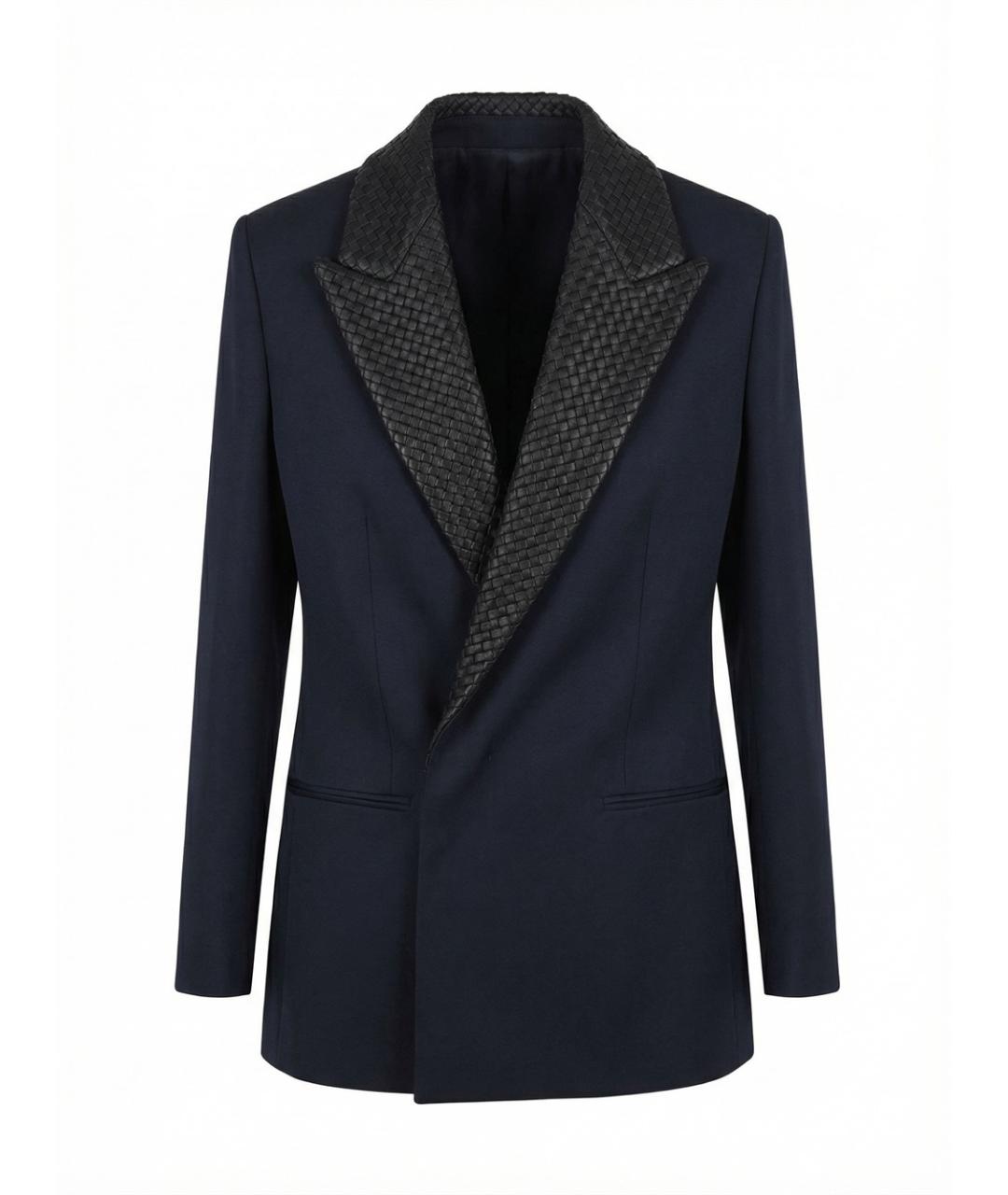 BOTTEGA VENETA Темно-синий шерстяной жакет/пиджак, фото 1