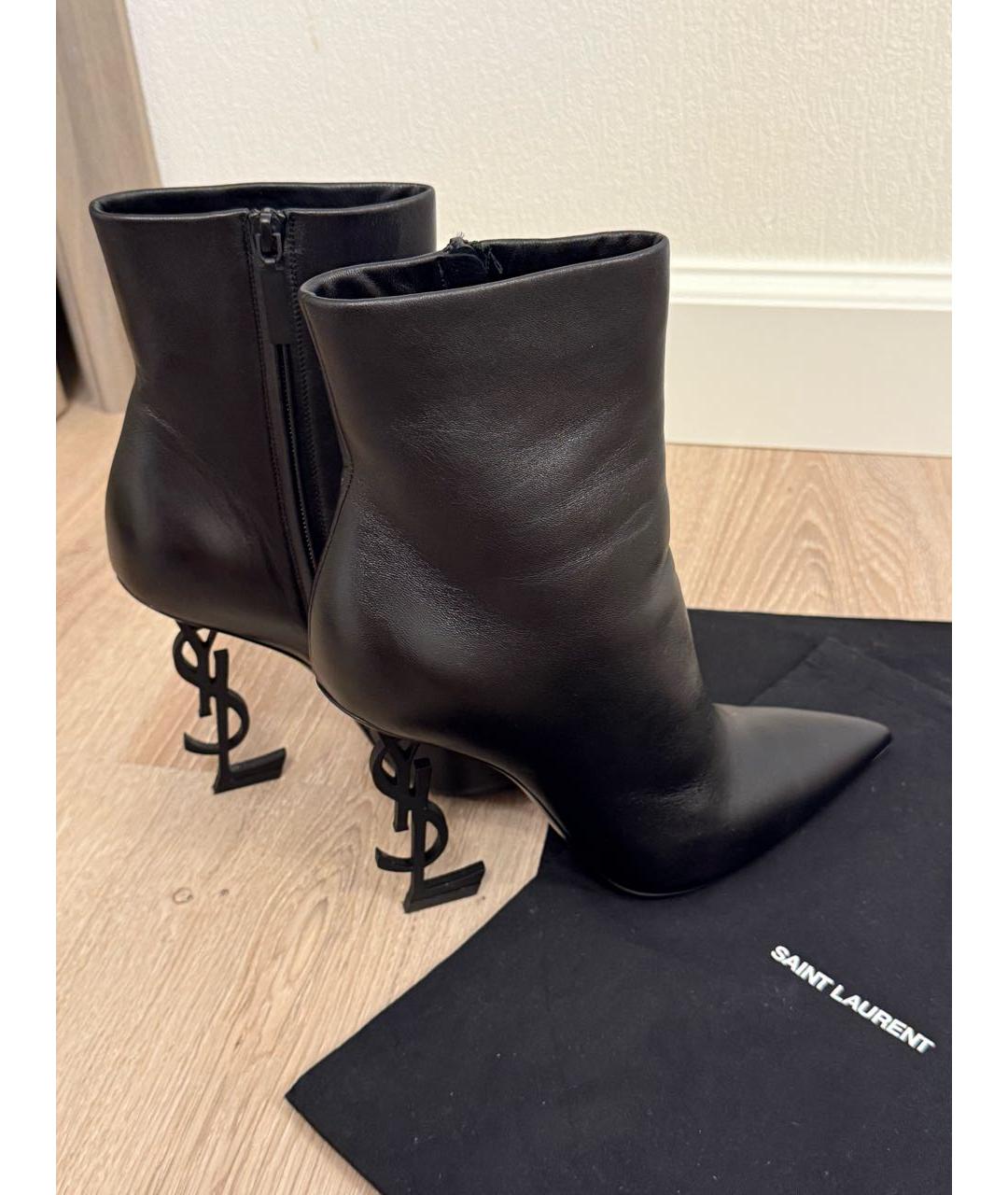 SAINT LAURENT Черные кожаные ботильоны, фото 8