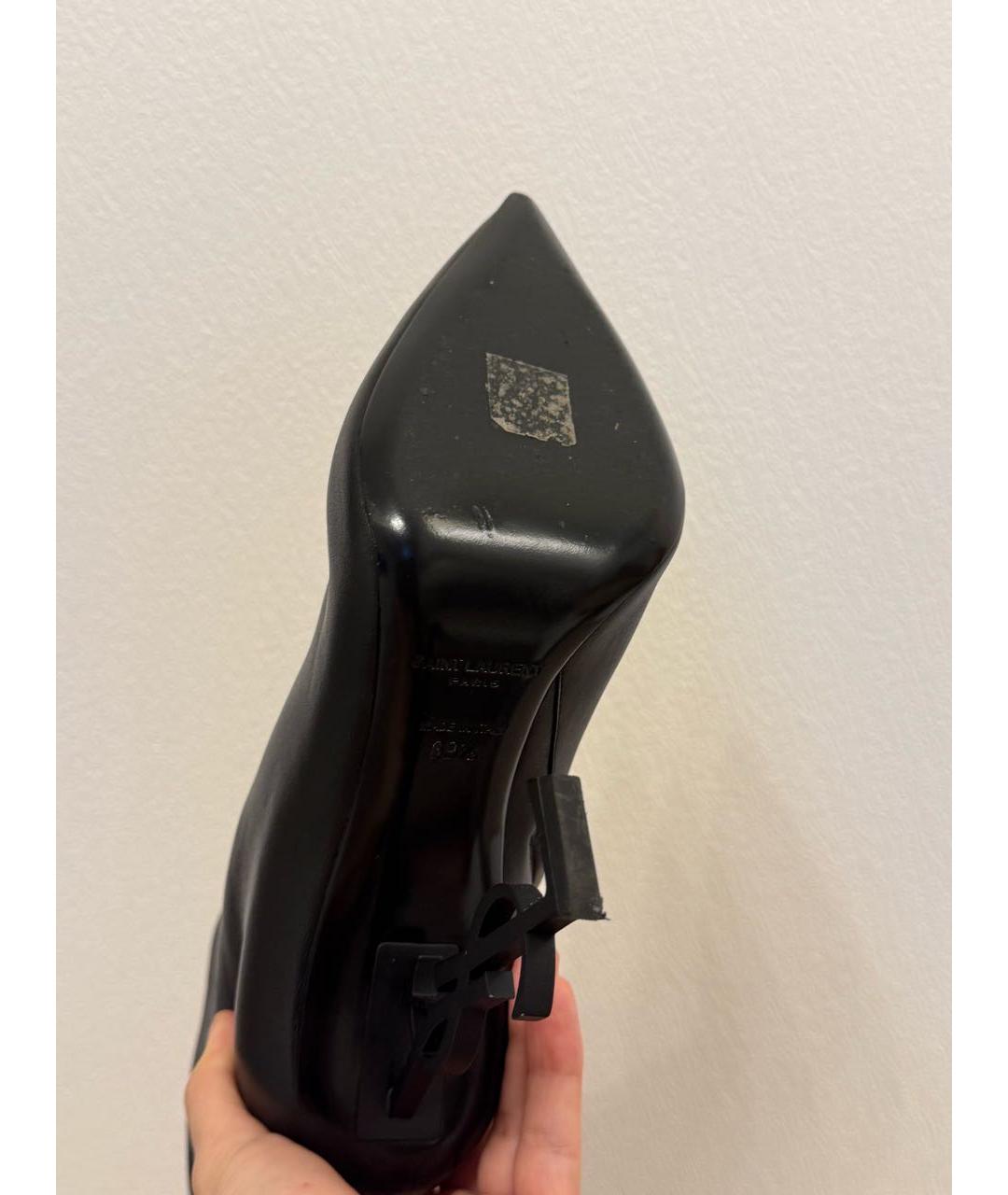 SAINT LAURENT Черные кожаные ботильоны, фото 5