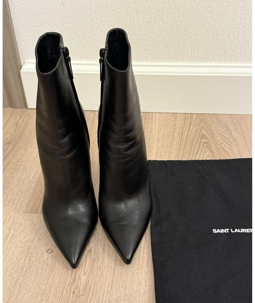 SAINT LAURENT Черные кожаные ботильоны, фото 2