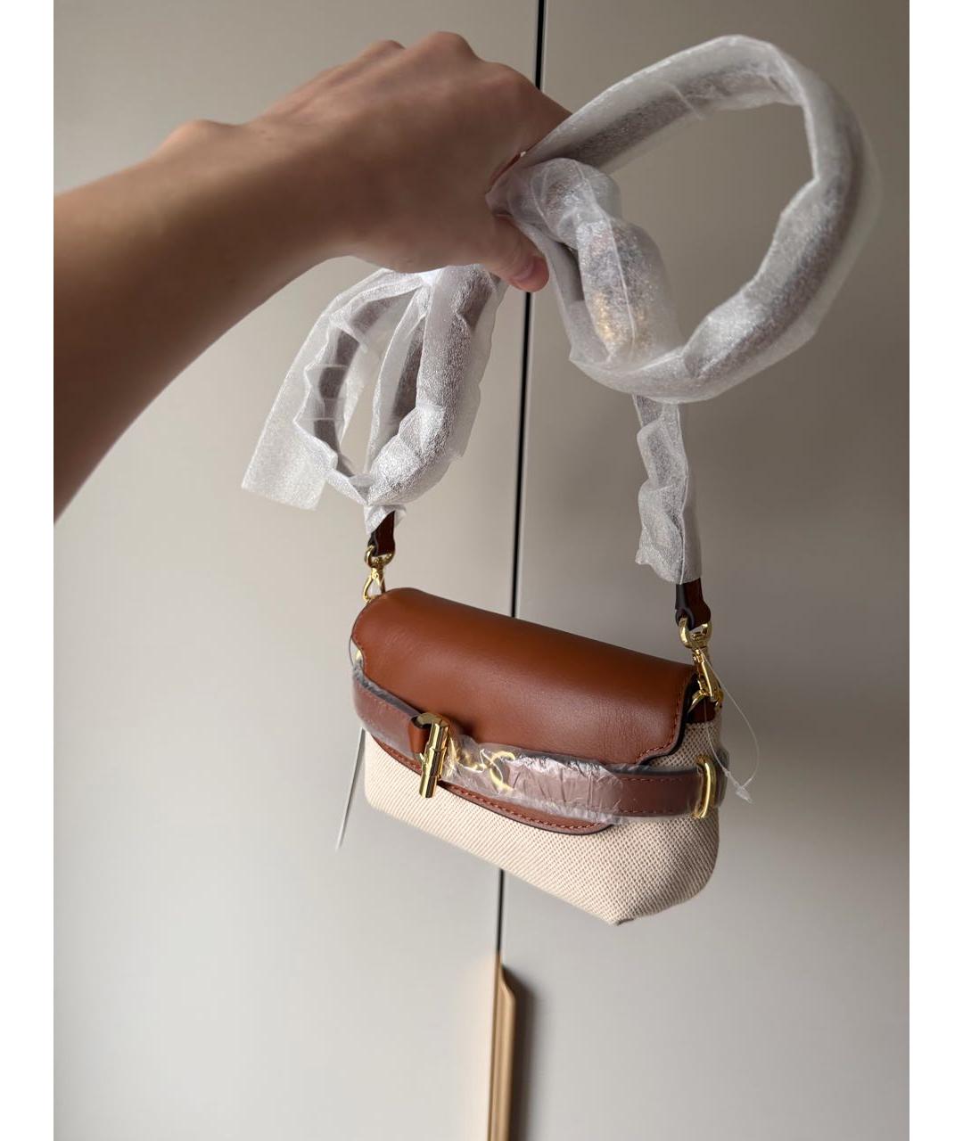 RALPH LAUREN Коричневая кожаная сумка через плечо, фото 4