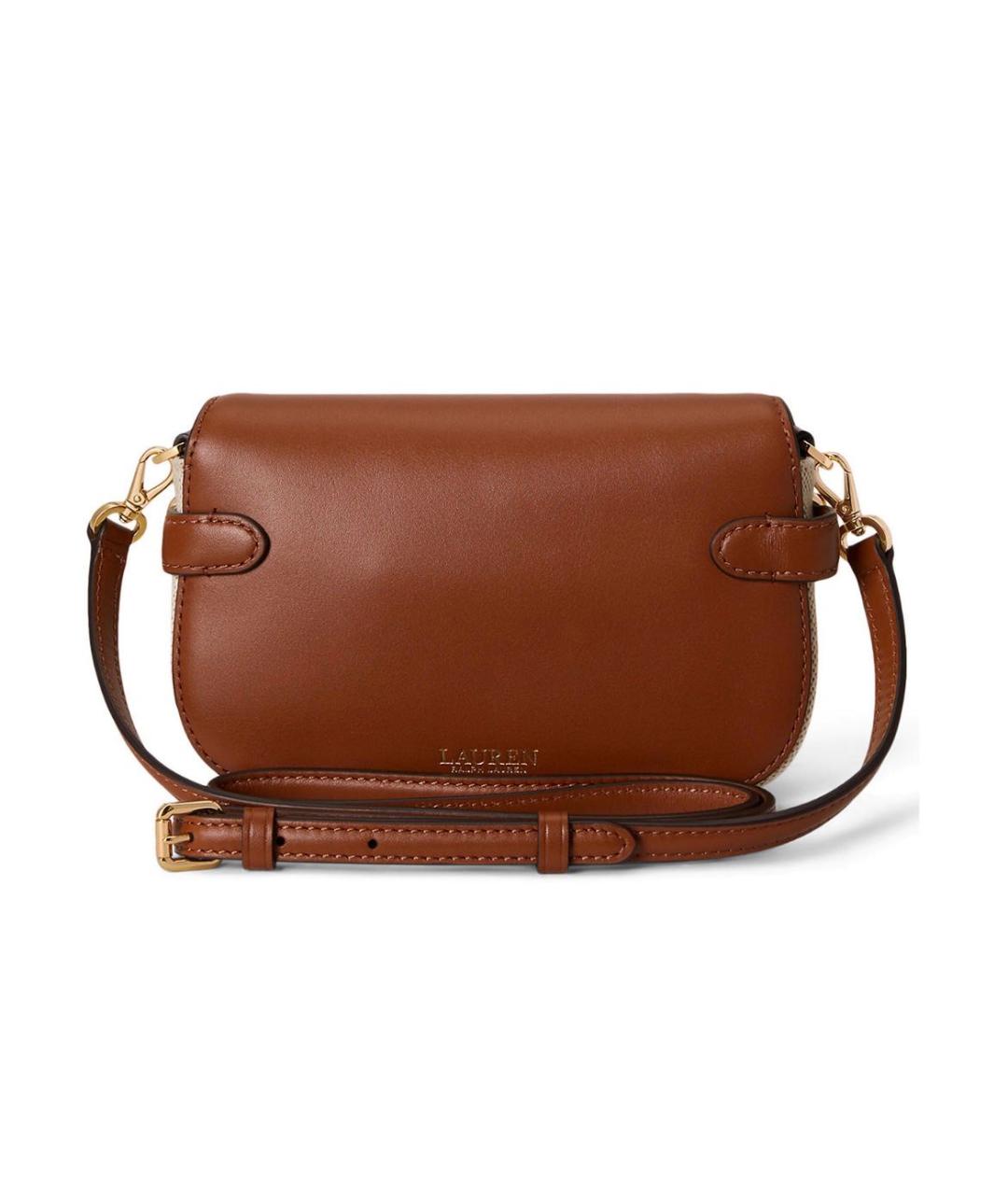RALPH LAUREN Коричневая кожаная сумка через плечо, фото 7