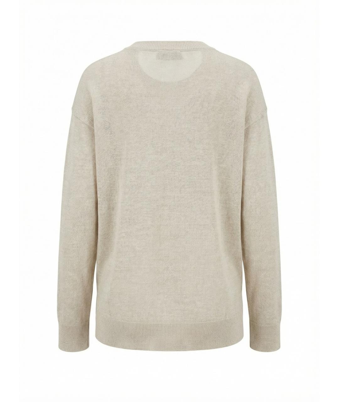 MAX MARA Бежевый льняной джемпер / свитер, фото 2