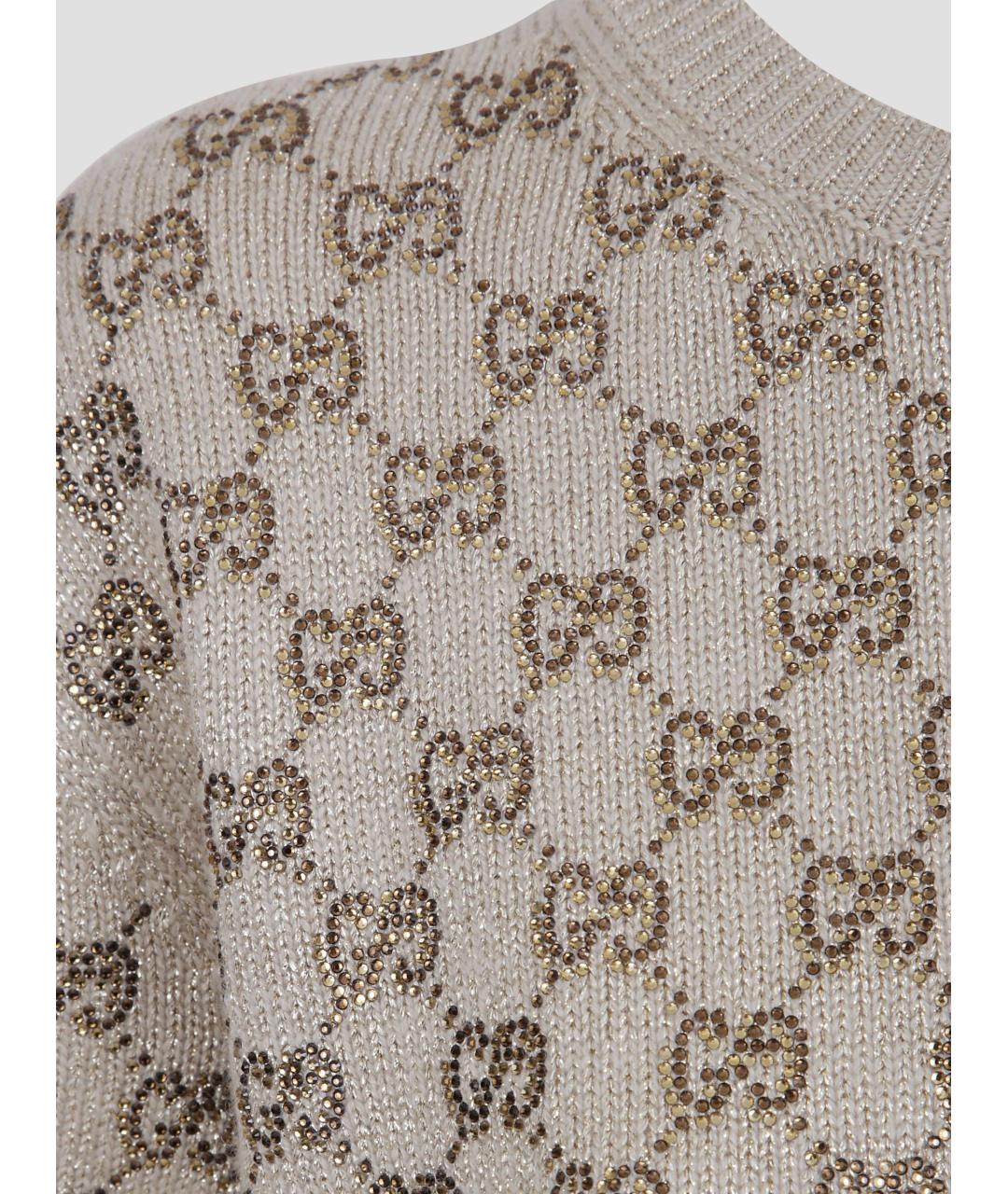 GUCCI Золотой шерстяной джемпер / свитер, фото 3