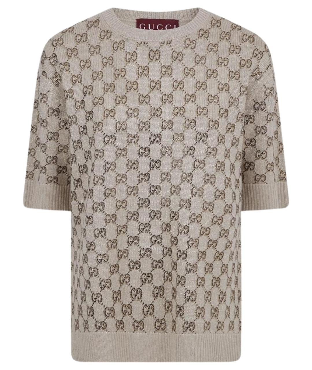 GUCCI Золотой шерстяной джемпер / свитер, фото 1