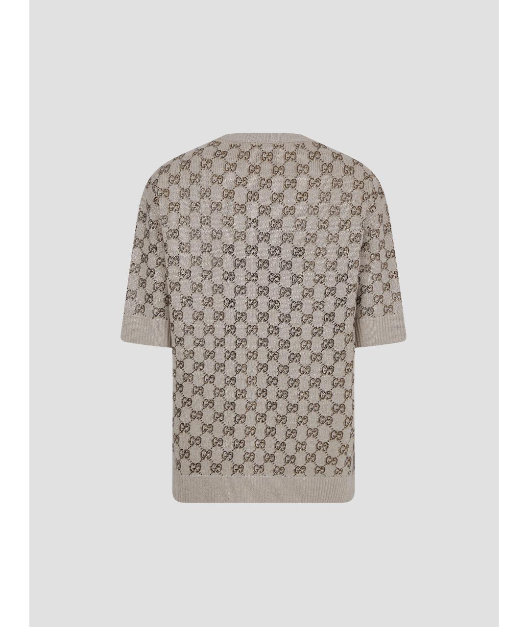 GUCCI Золотой шерстяной джемпер / свитер, фото 2