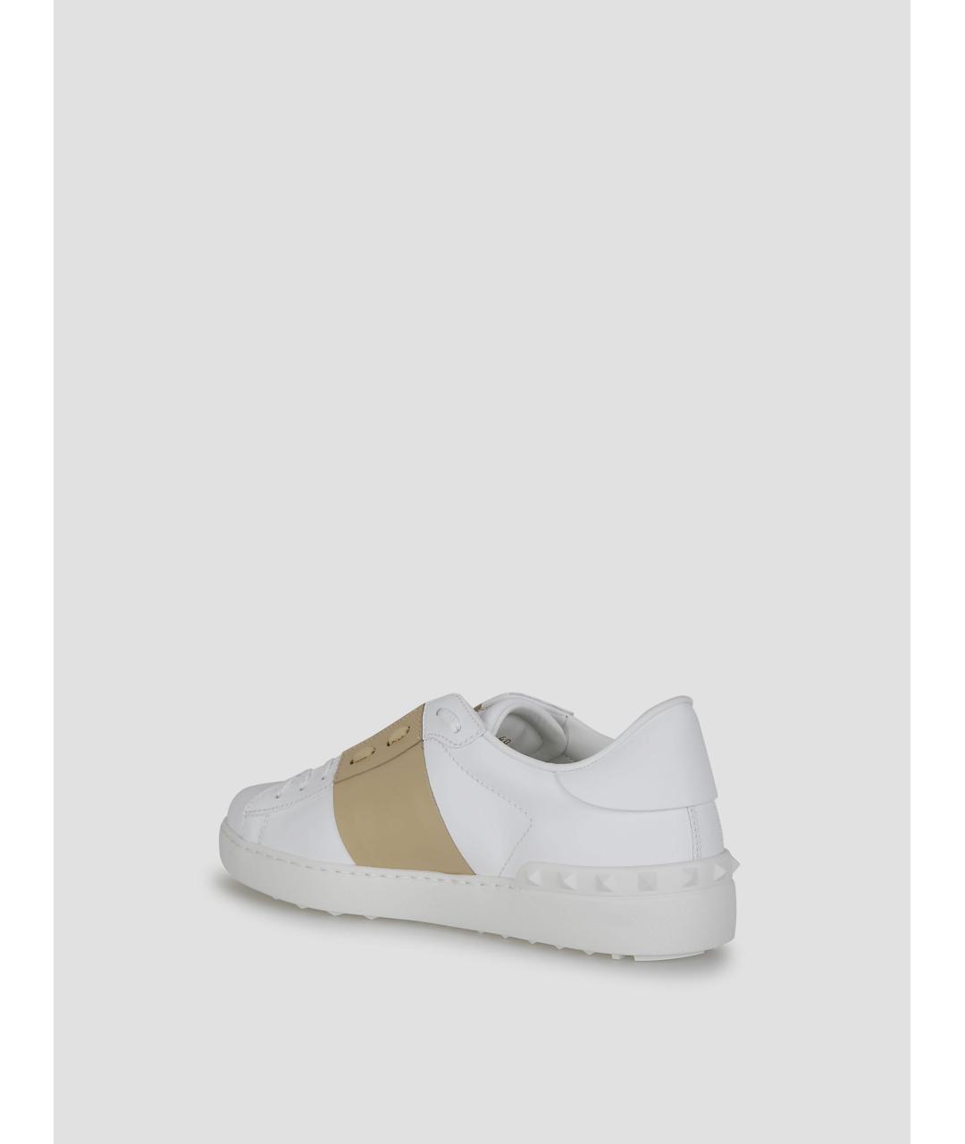 VALENTINO Белые кожаные низкие кроссовки / кеды, фото 3