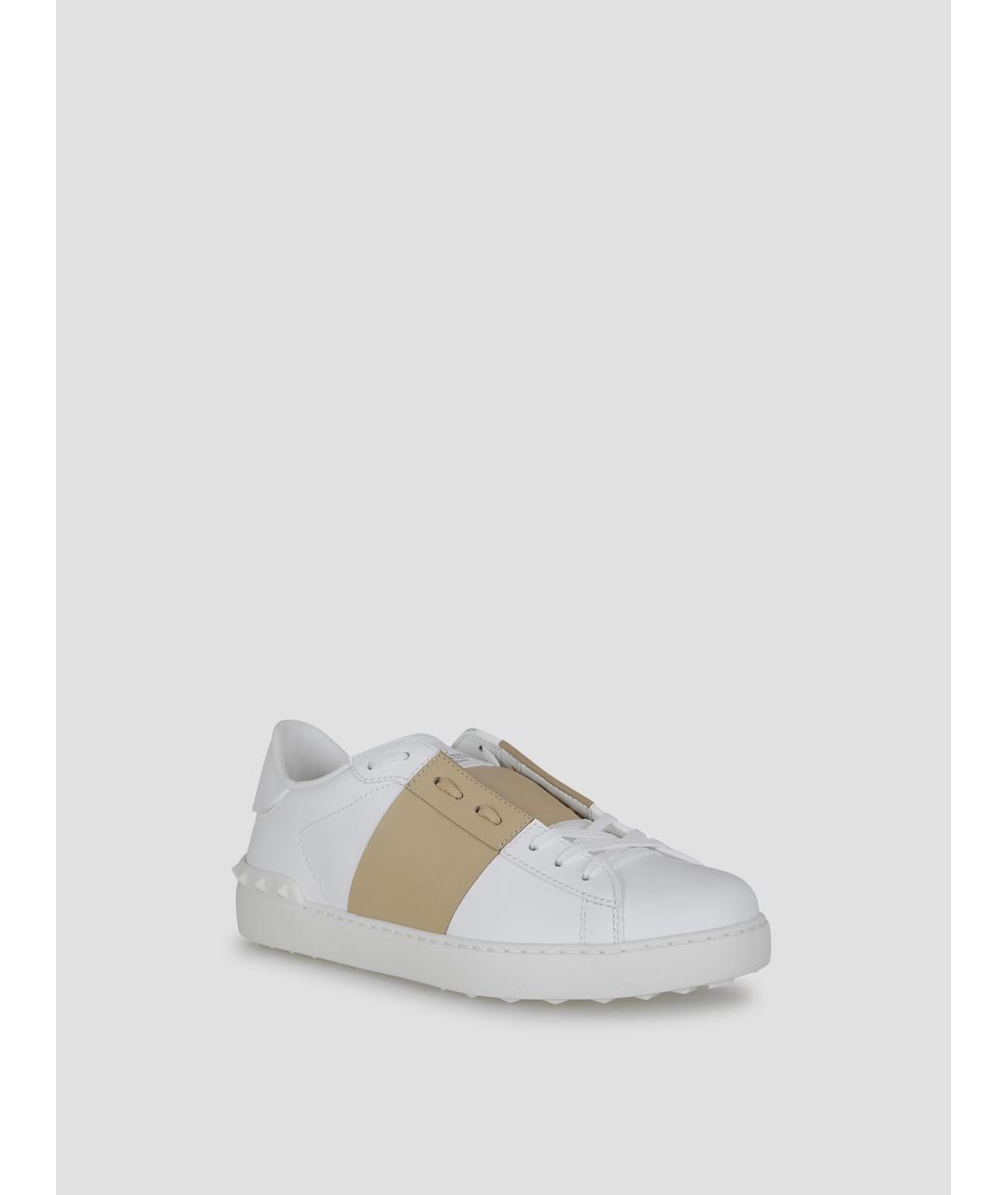 VALENTINO Белые кожаные низкие кроссовки / кеды, фото 2