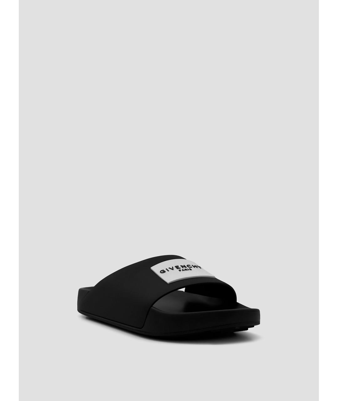 GIVENCHY Черные синтетические шлепанцы, фото 2