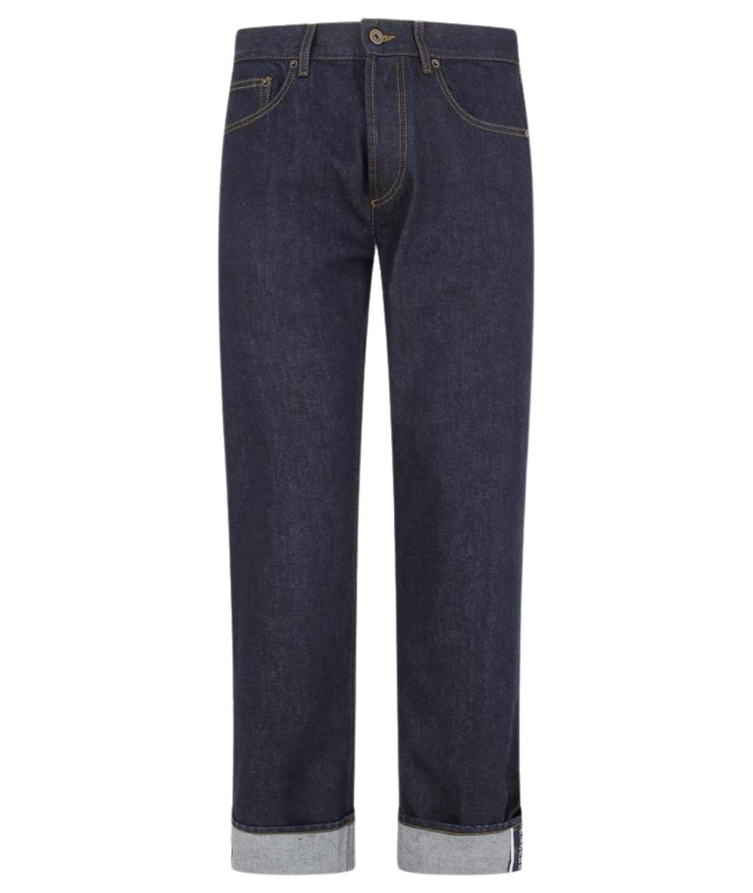 BURBERRY Синие хлопковые прямые джинсы, фото 1