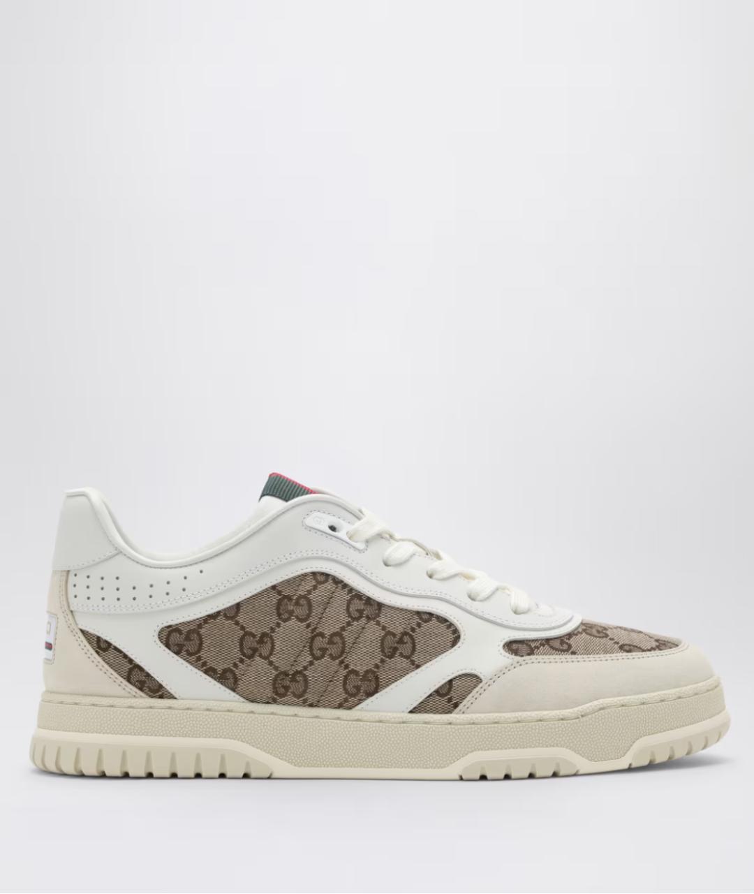 GUCCI Белые текстильные низкие кроссовки / кеды, фото 5