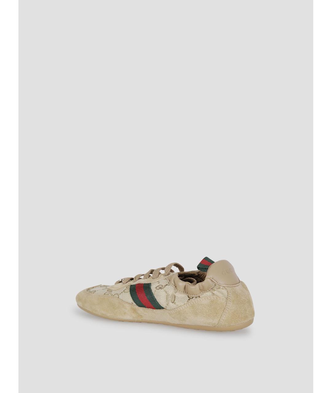 GUCCI Бежевые текстильные кроссовки, фото 3