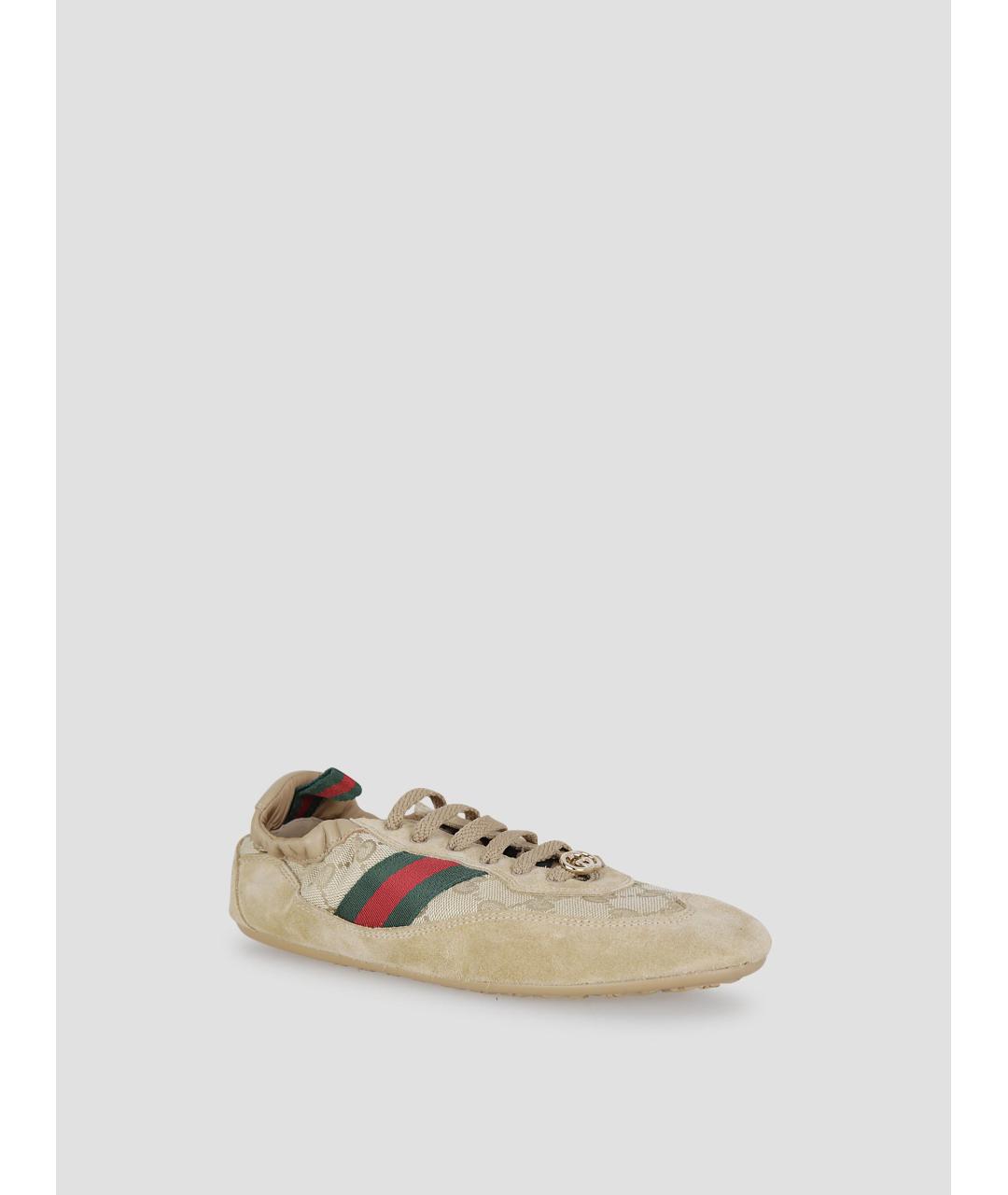 GUCCI Бежевые текстильные кроссовки, фото 2
