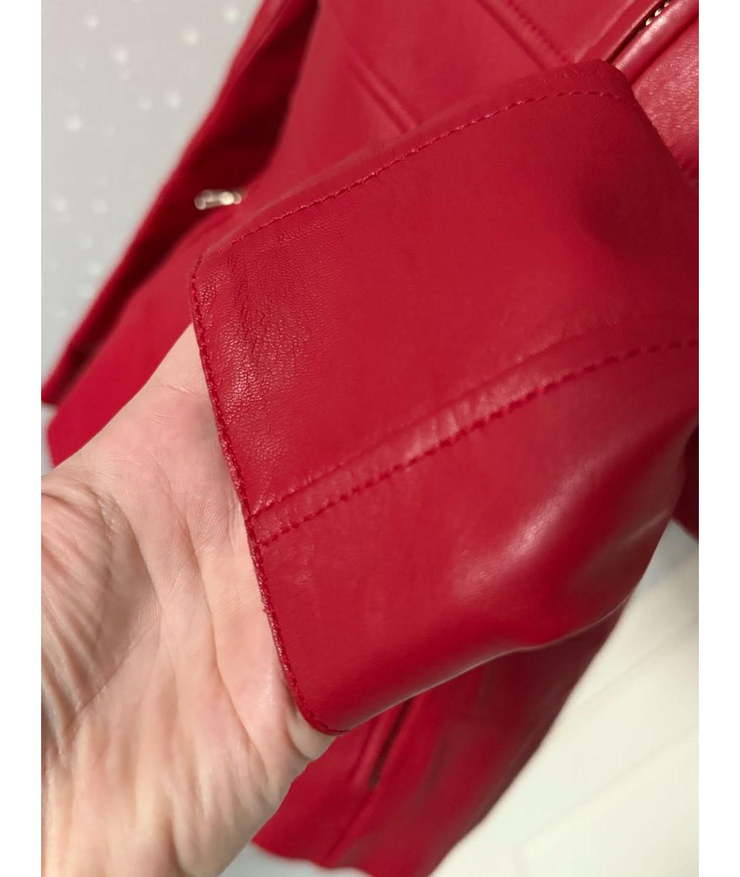 VALENTINO Красная кожаная куртка, фото 6