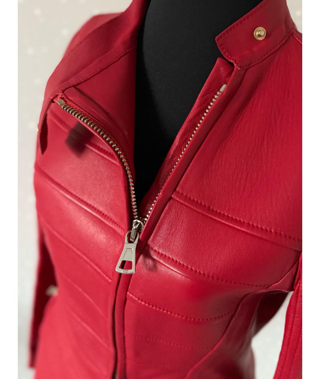 VALENTINO Красная кожаная куртка, фото 3