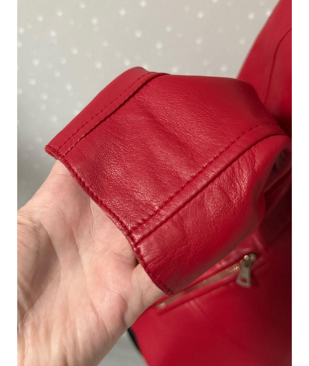 VALENTINO Красная кожаная куртка, фото 5