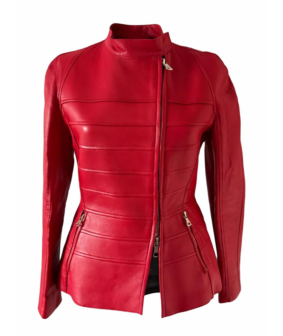 VALENTINO Красная кожаная куртка, фото 1