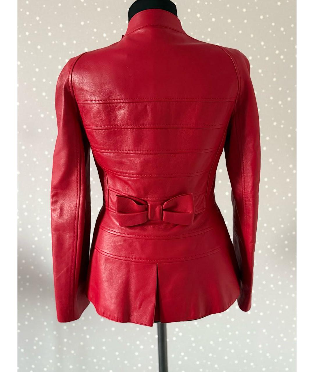 VALENTINO Красная кожаная куртка, фото 2