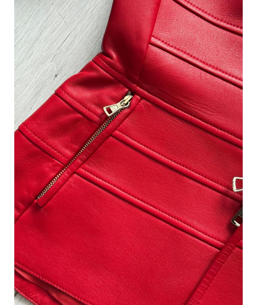 VALENTINO Красная кожаная куртка, фото 4