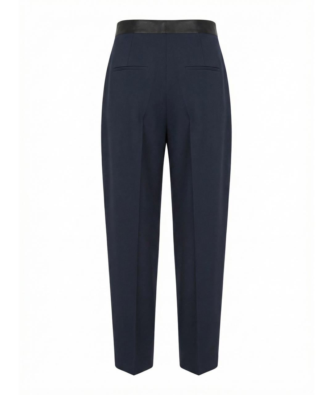 BOTTEGA VENETA Синие шерстяные прямые брюки, фото 2