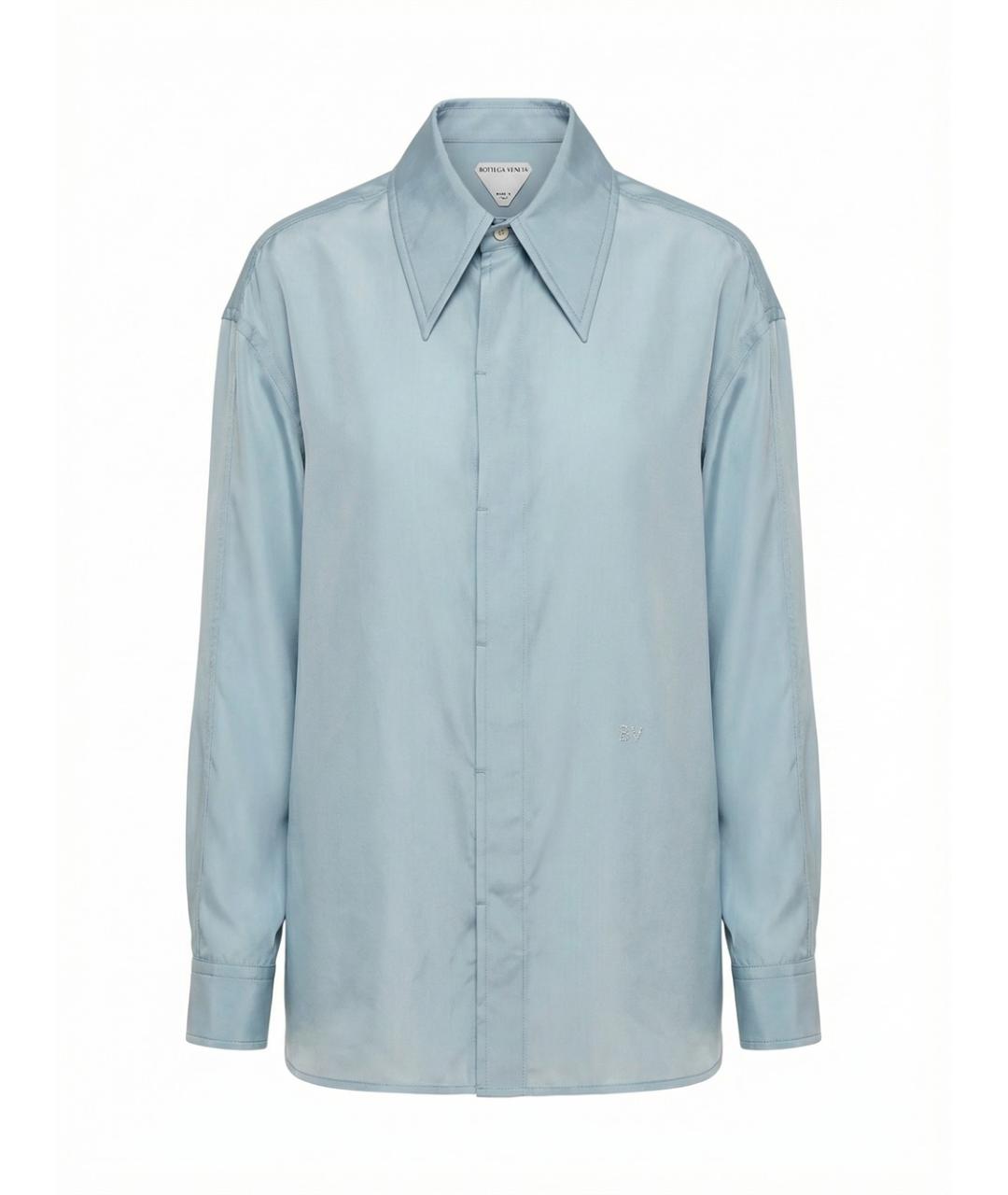 BOTTEGA VENETA Голубая шелковая рубашка, фото 1