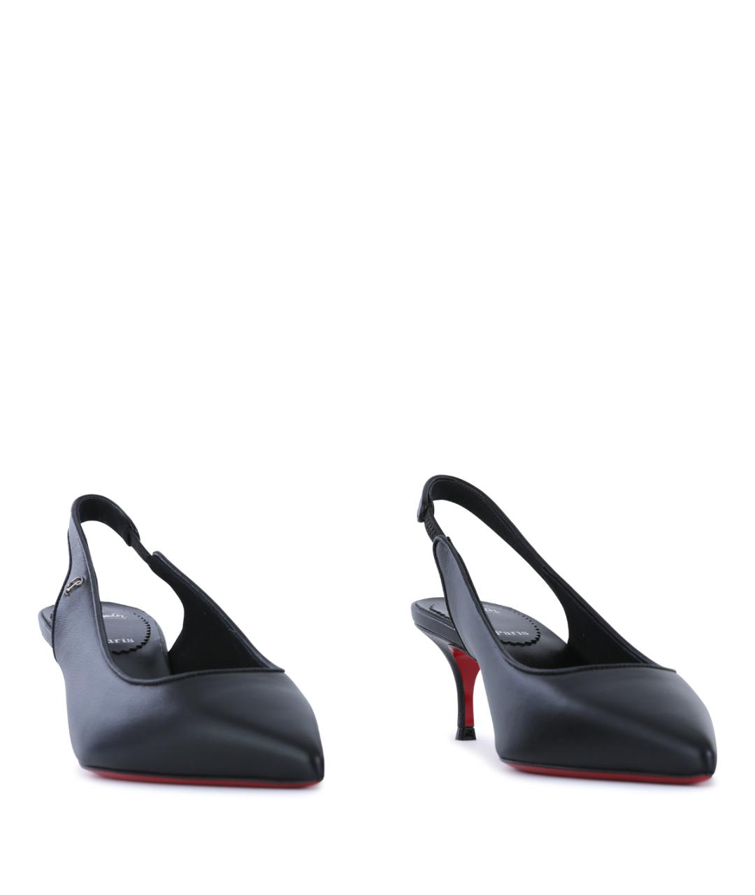 CHRISTIAN LOUBOUTIN Черные кожаные туфли, фото 2