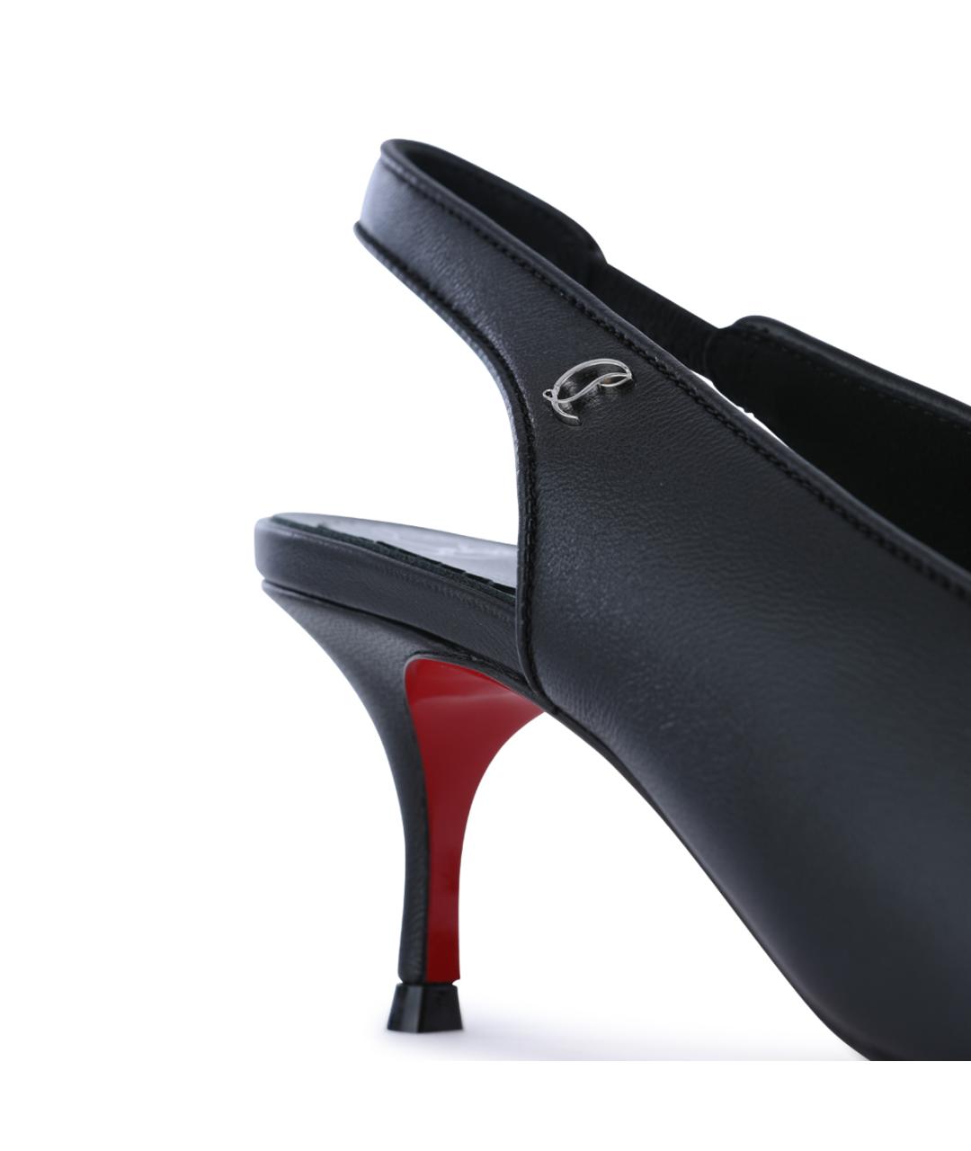 CHRISTIAN LOUBOUTIN Черные кожаные туфли, фото 4