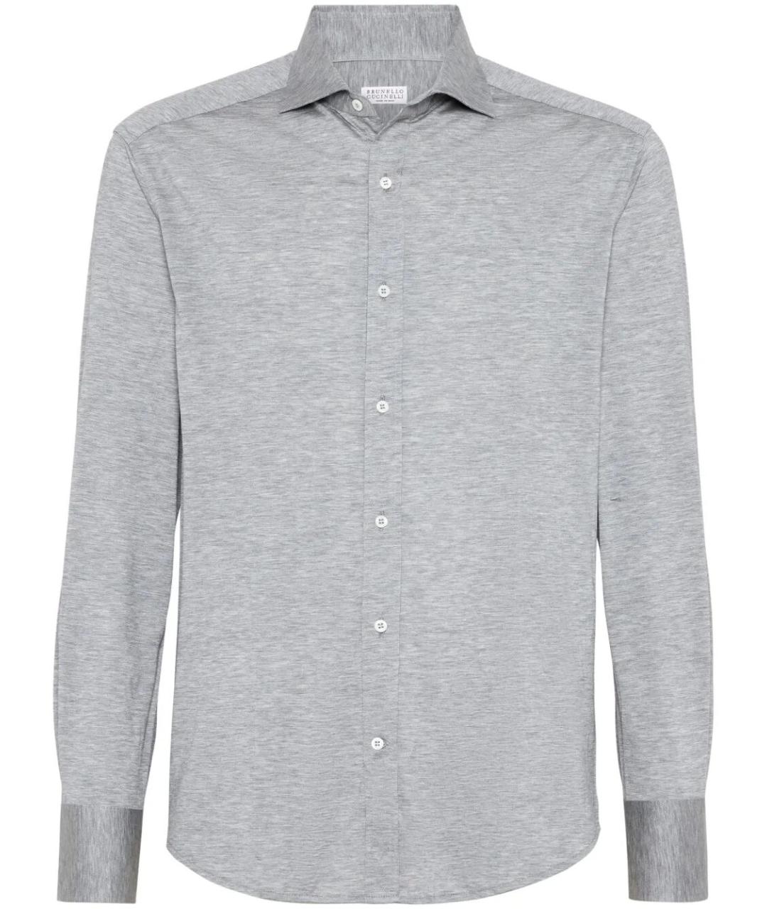 BRUNELLO CUCINELLI Серая шелковая кэжуал рубашка, фото 1