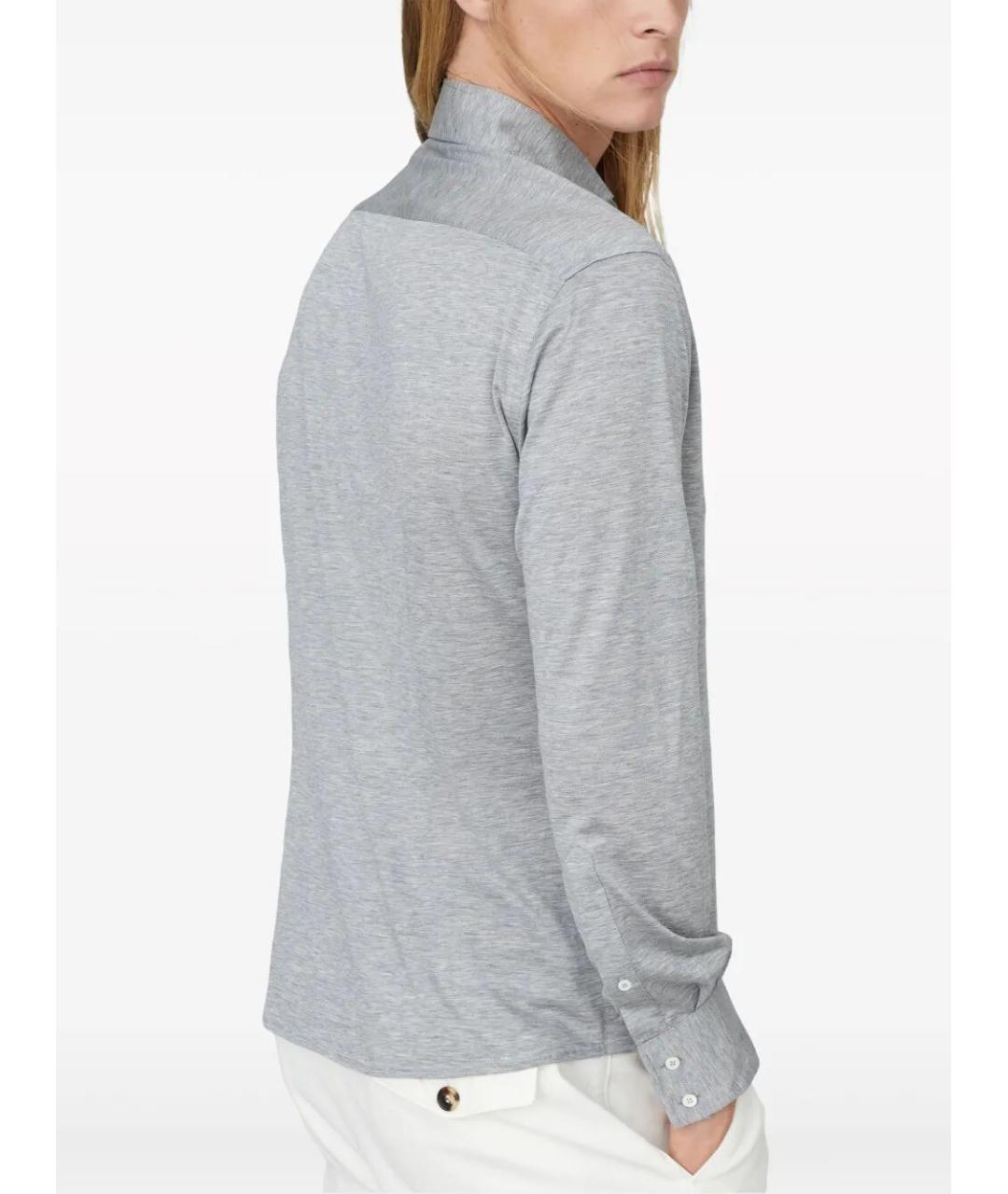 BRUNELLO CUCINELLI Серая шелковая кэжуал рубашка, фото 3