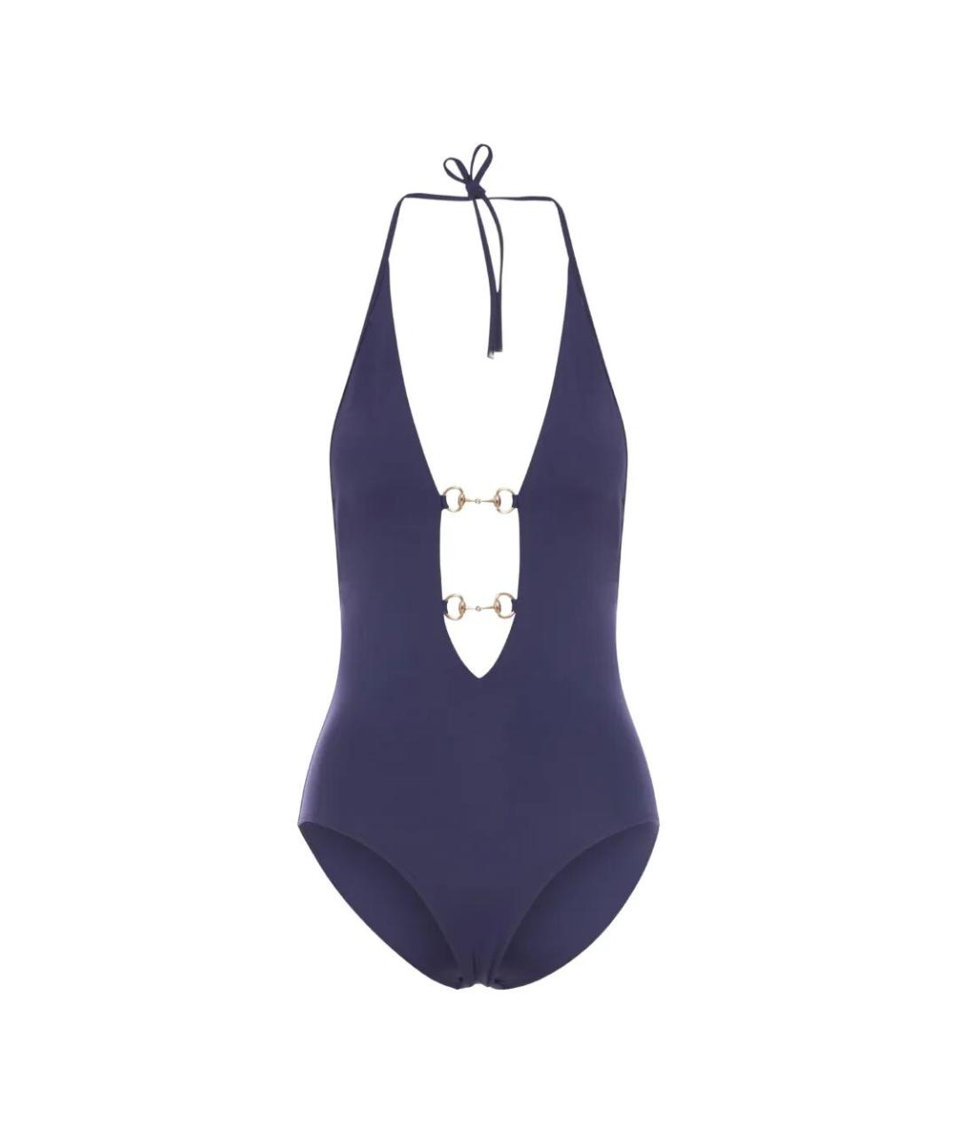 GUCCI Синяя полиамидовая юбка миди, фото 1