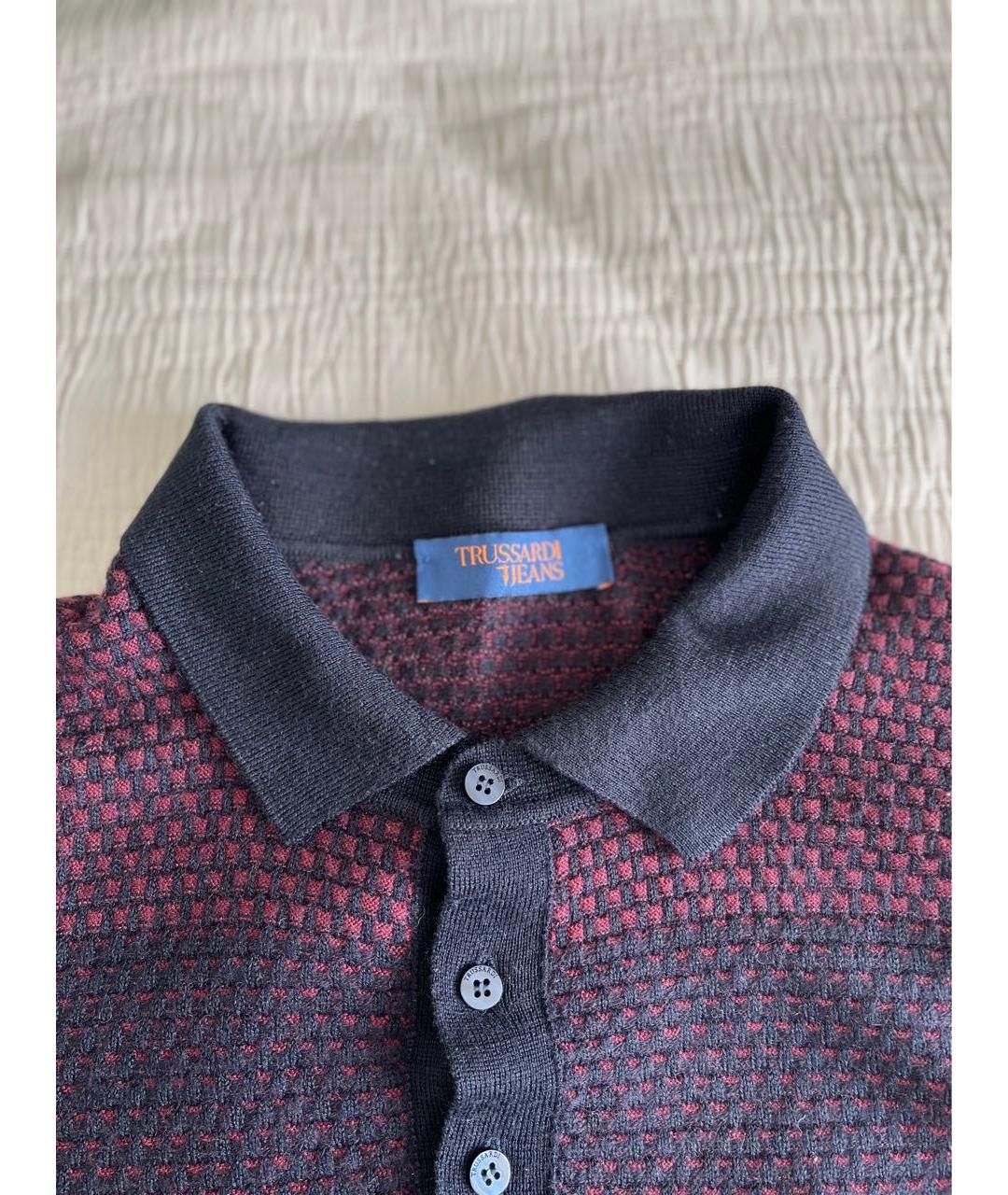 TRUSSARDI JEANS Бордовый шерстяной джемпер / свитер, фото 4