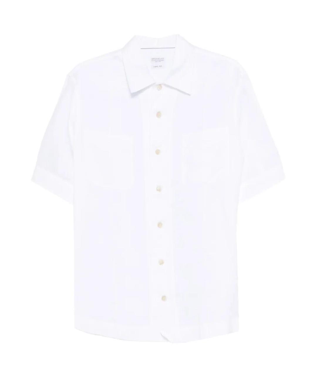 BRUNELLO CUCINELLI Белая льняная кэжуал рубашка, фото 1