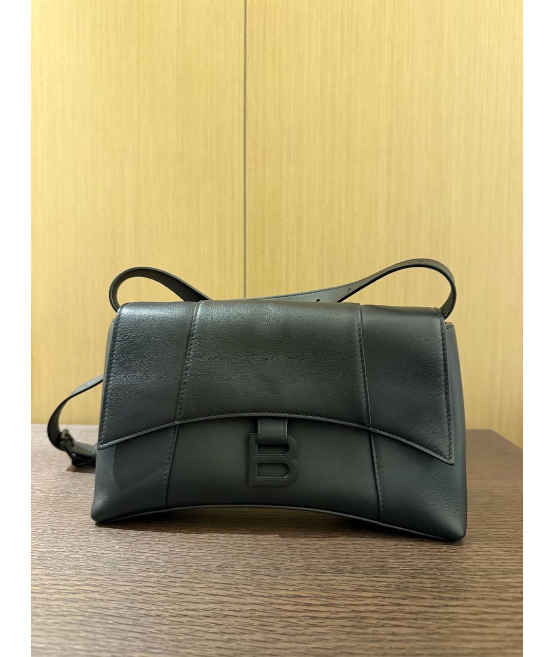 BALENCIAGA Черная кожаная сумка через плечо, фото 5