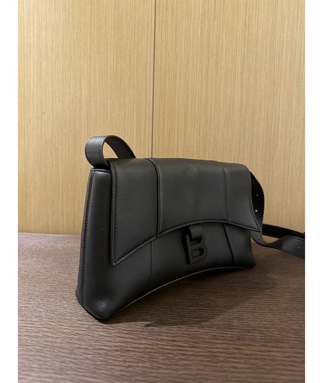 BALENCIAGA Черная кожаная сумка через плечо, фото 2