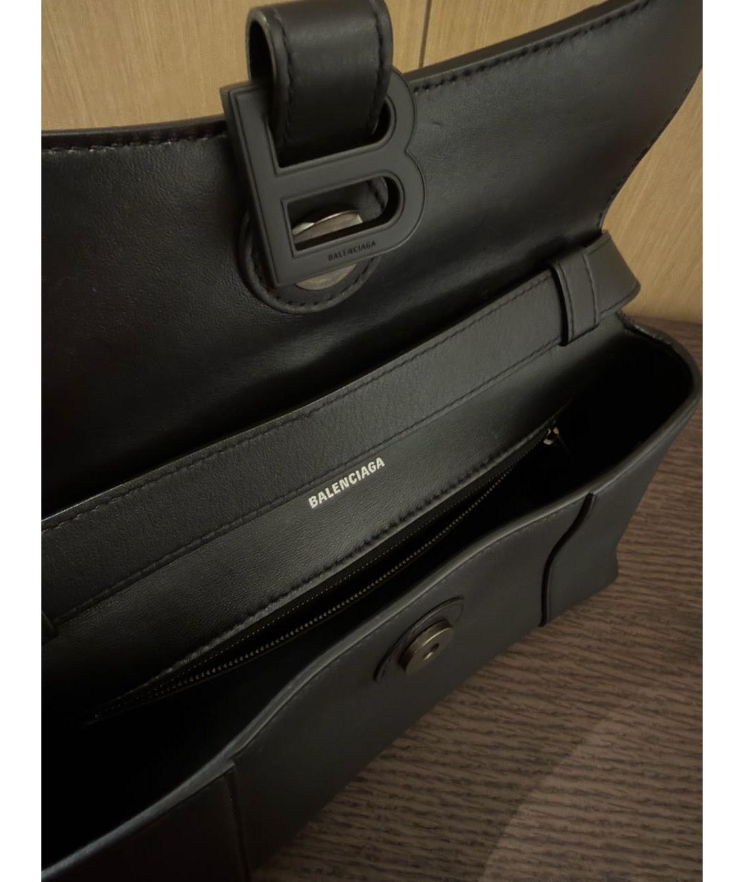 BALENCIAGA Черная кожаная сумка через плечо, фото 4