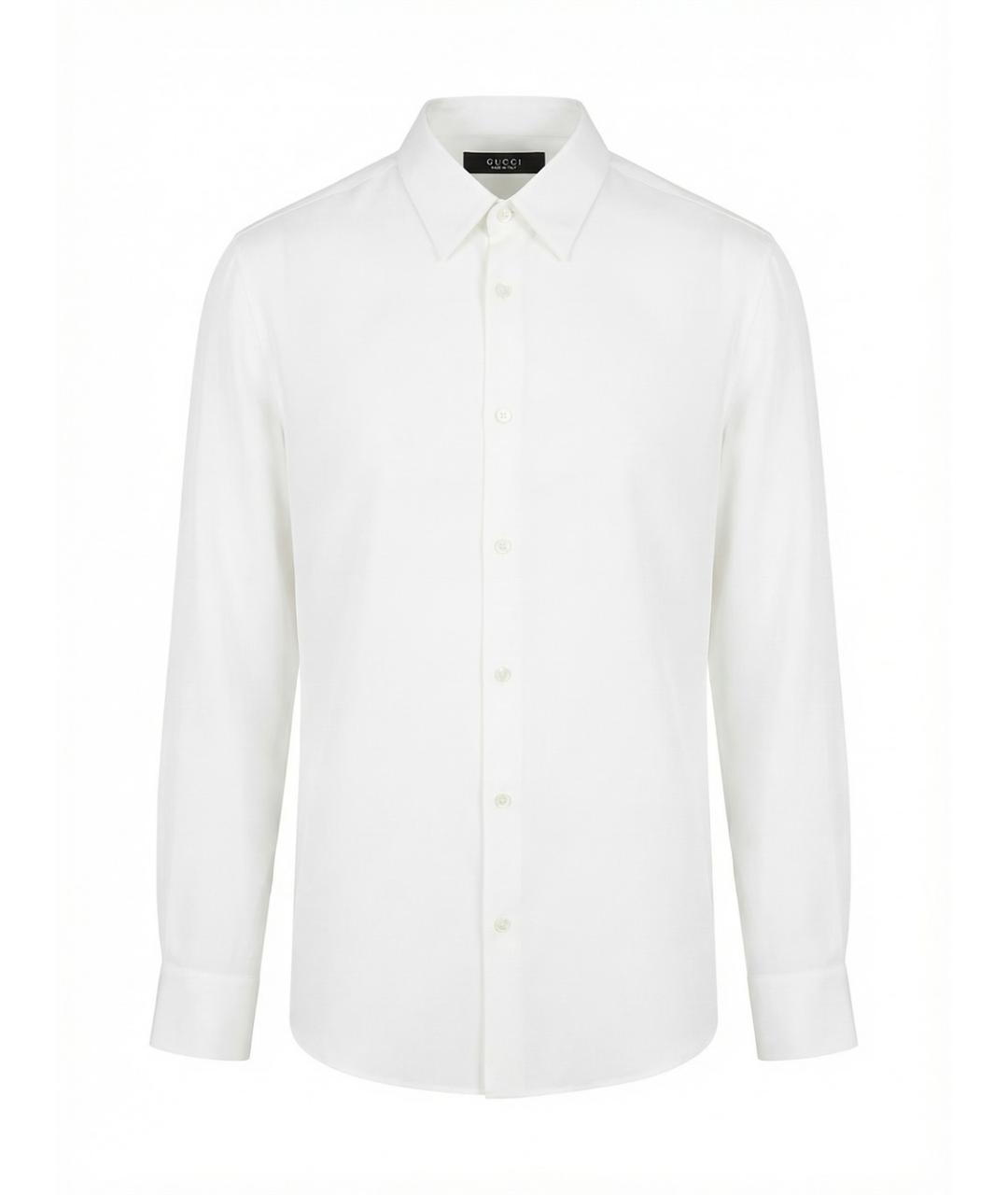 GUCCI Белая шелковая классическая рубашка, фото 1