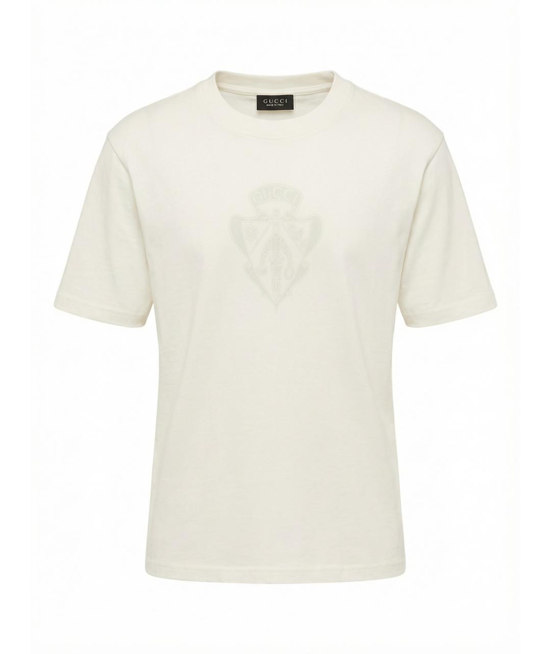 GUCCI Белая хлопковая футболка, фото 1