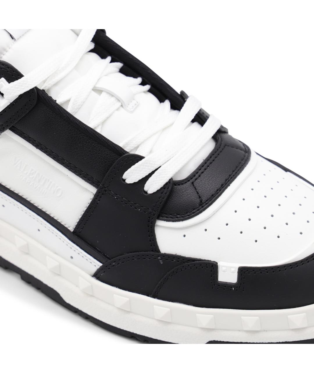 VALENTINO Черные кожаные низкие кроссовки / кеды, фото 4